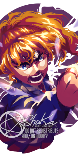 Feb 2021
<br />
Patreon reward for the month. Celebrating the will to break through adversity of Ushiromiya Jessica. Painting of a blond girl (the character Ushiromiya Jessica from Umineko When They Cry). Her face has an intense expression as she holds up a tight fist, brass knuckles shining bright. The background itself is shattering into pieces.